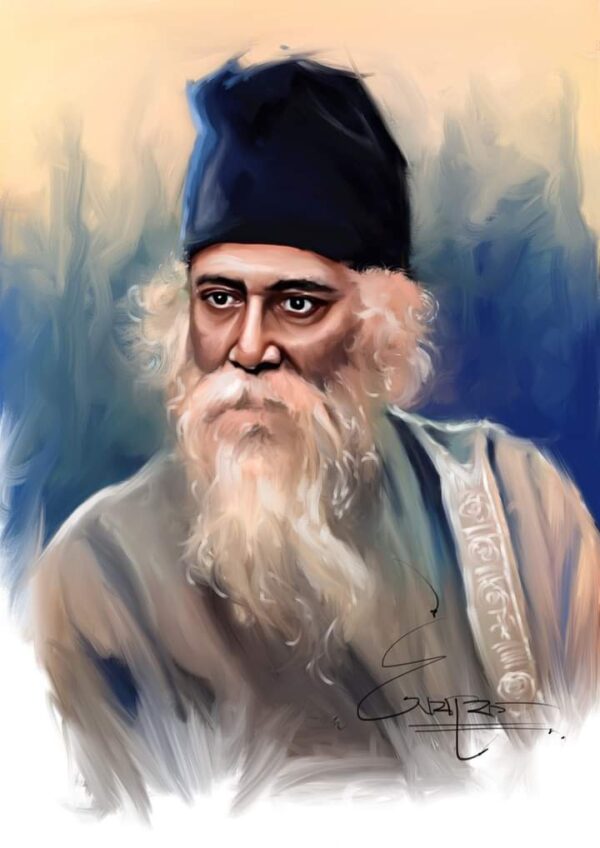 RABINDRANATH TAGORE | POTRAIT | DIGITAL HAND PRINTED